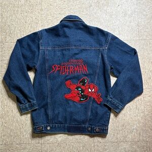 Vintage 2003 Spider-Man Marvel Embroidered Denim Jacket Youth 26